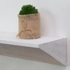 Small Wedge Wood Floating Wall Shelf - White